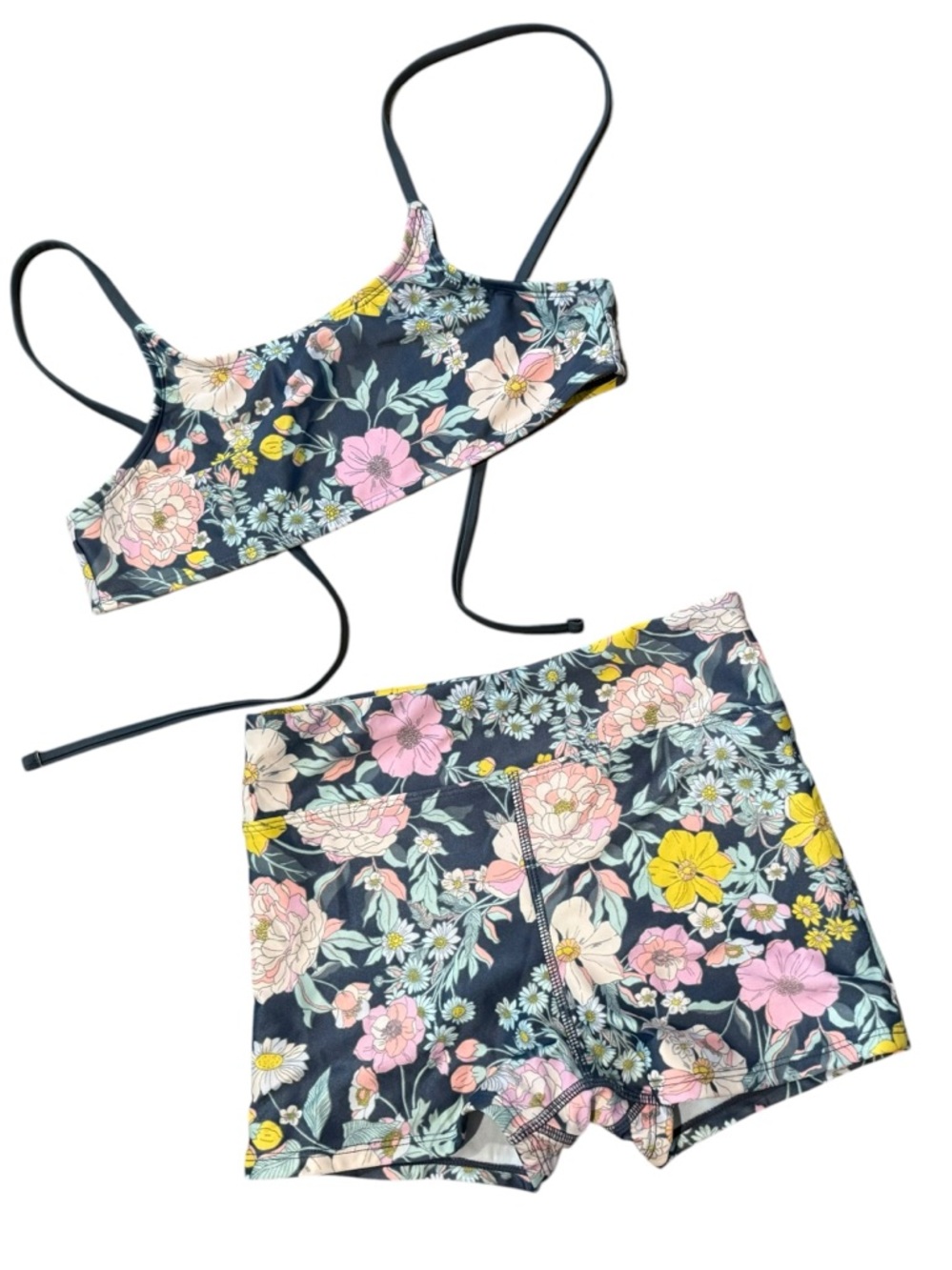 Art Class Floral Two Piece Swimsuit Size Large 10/12
